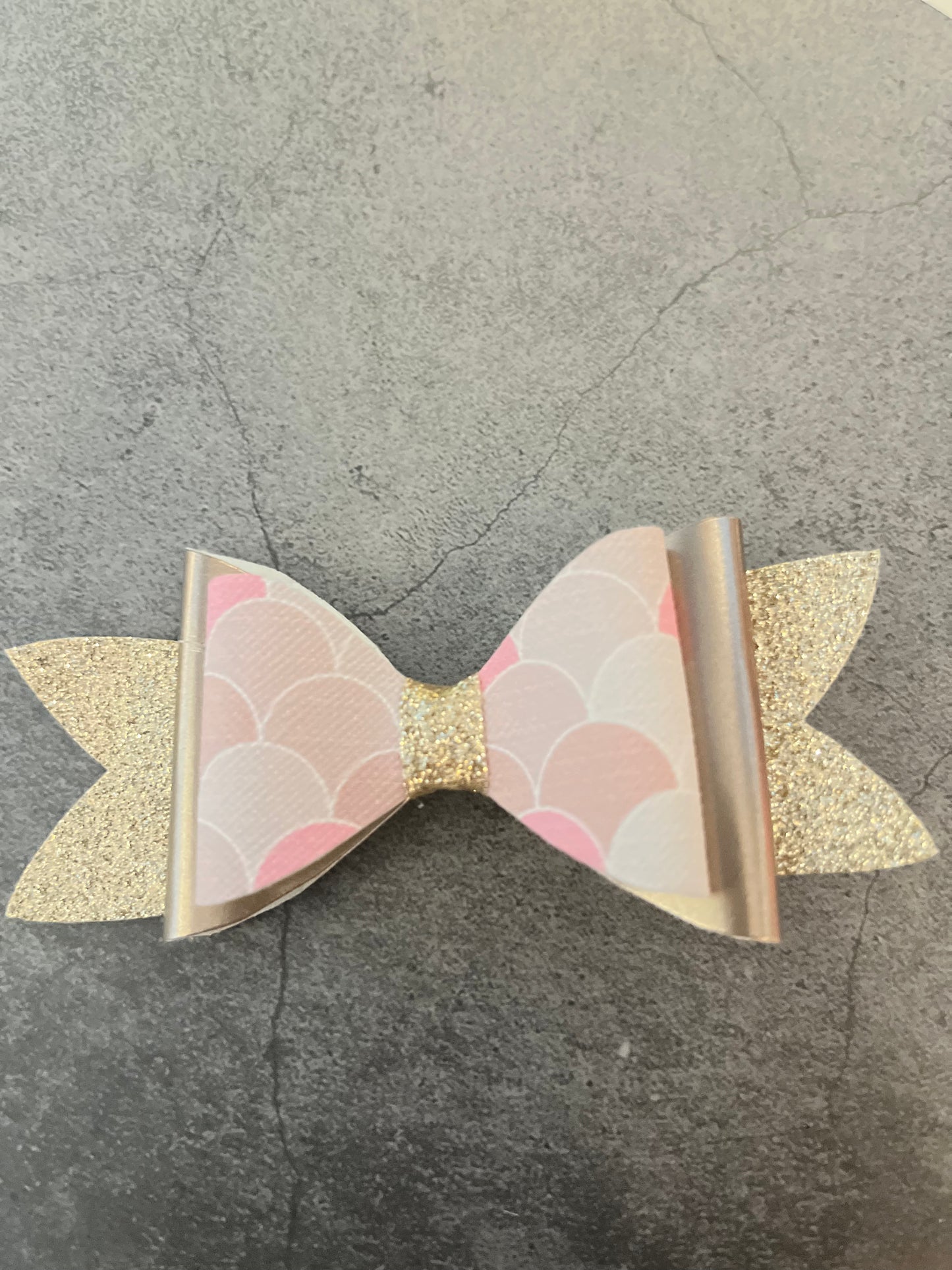 Handmade Hair Bow - Gold Tones Mermaid