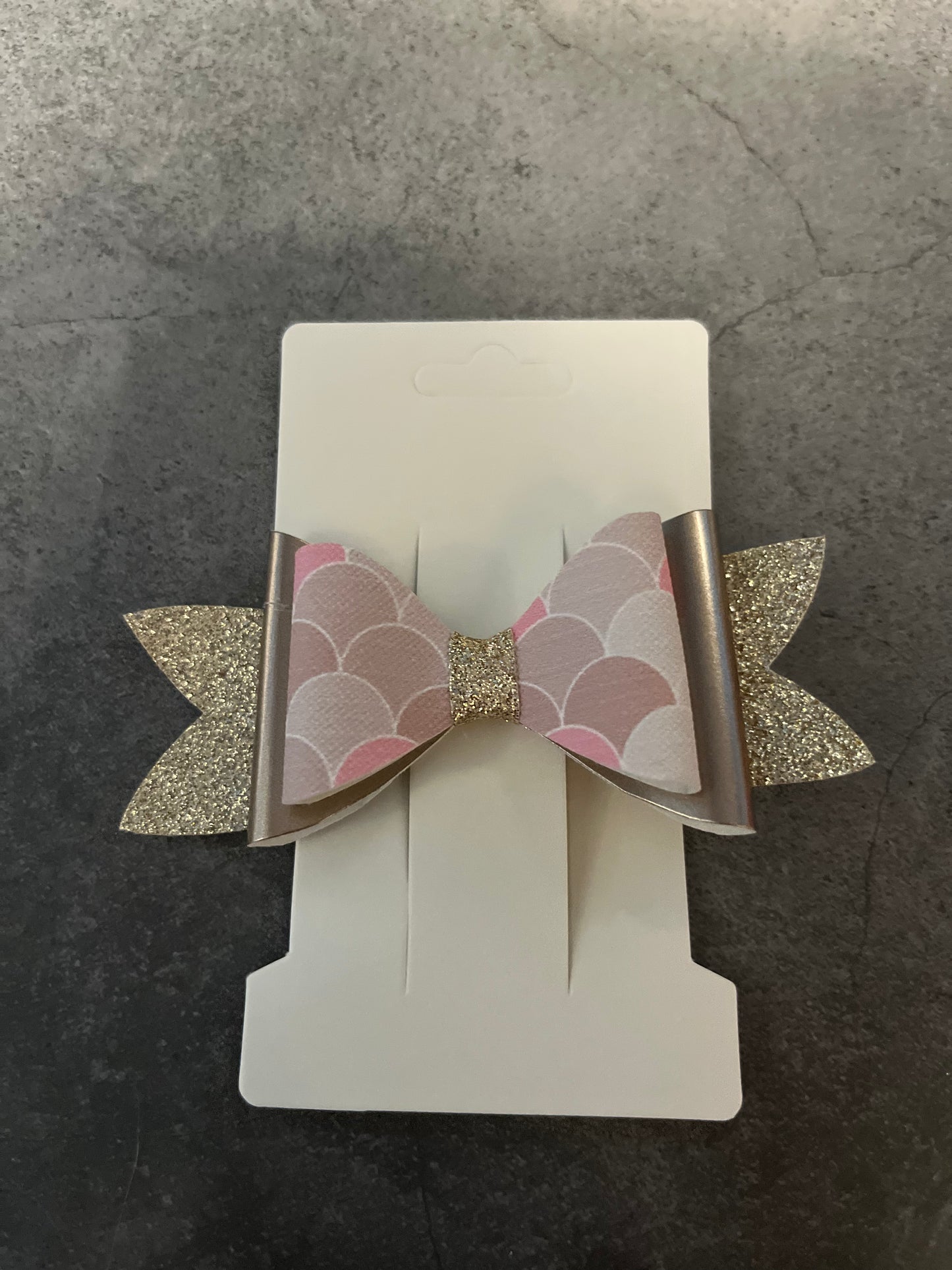Handmade Hair Bow - Gold Tones Mermaid