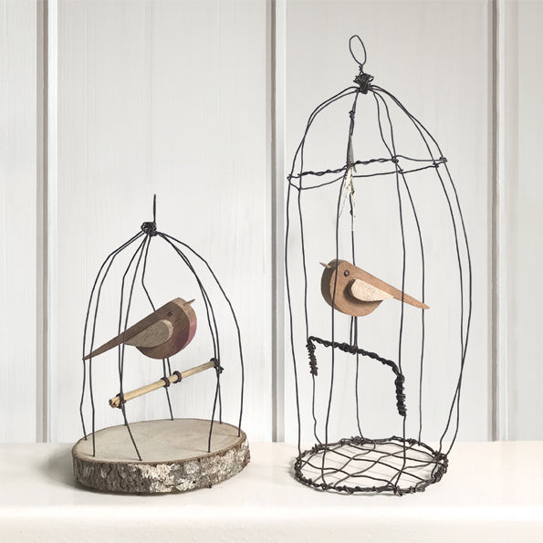 Naive Bird Rusty Wire Cage - Large