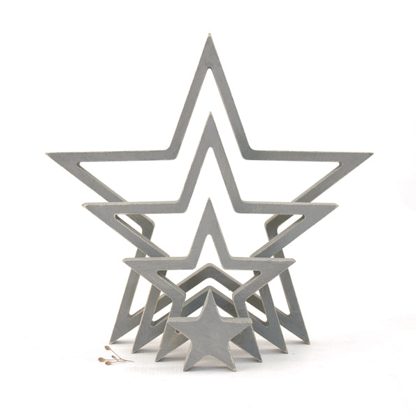 Hanging Outline Star Set - Grey