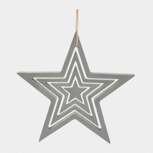Hanging Outline Star Set - Grey