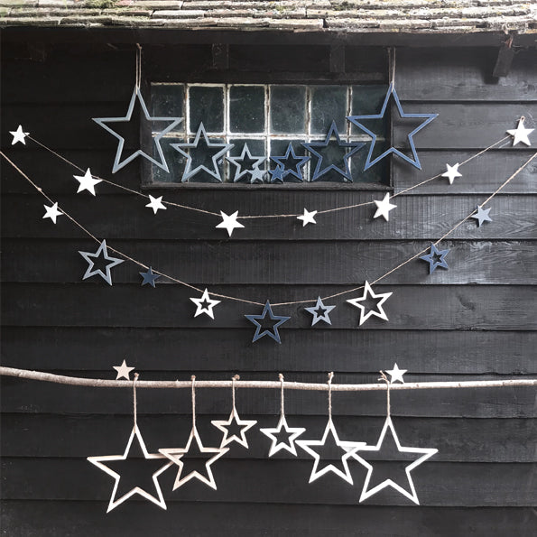 Hanging Outline Star Set - Grey