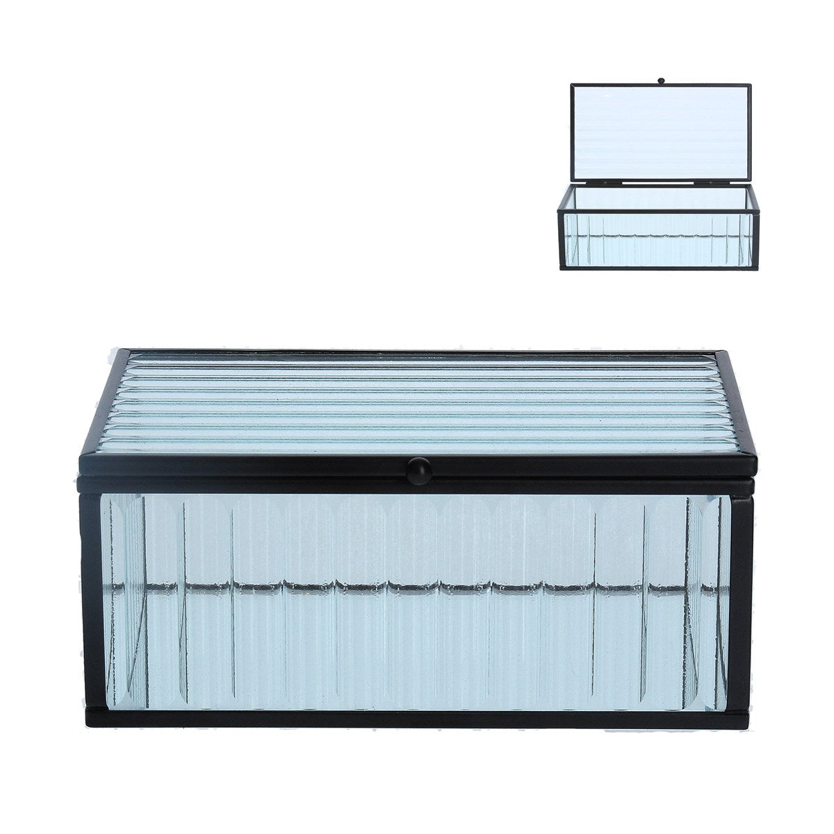 Glass & Metal Trinket Box