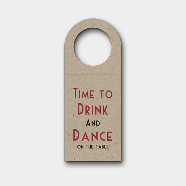 Four Wine Bottle Tags - Time to drink