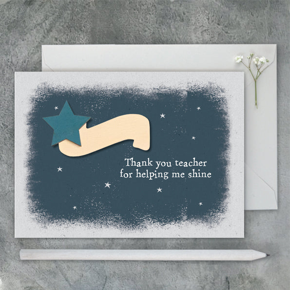 Thanks Teacher Card - Shooting Star