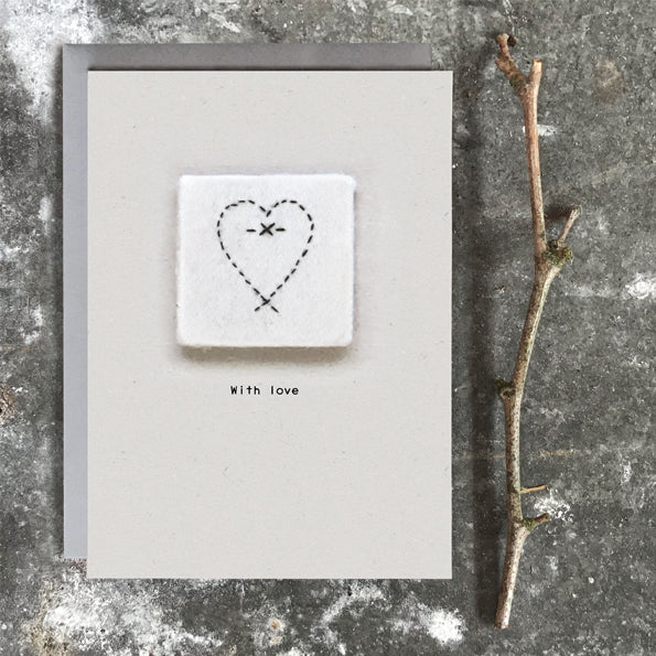 Embroidered Card - With Love