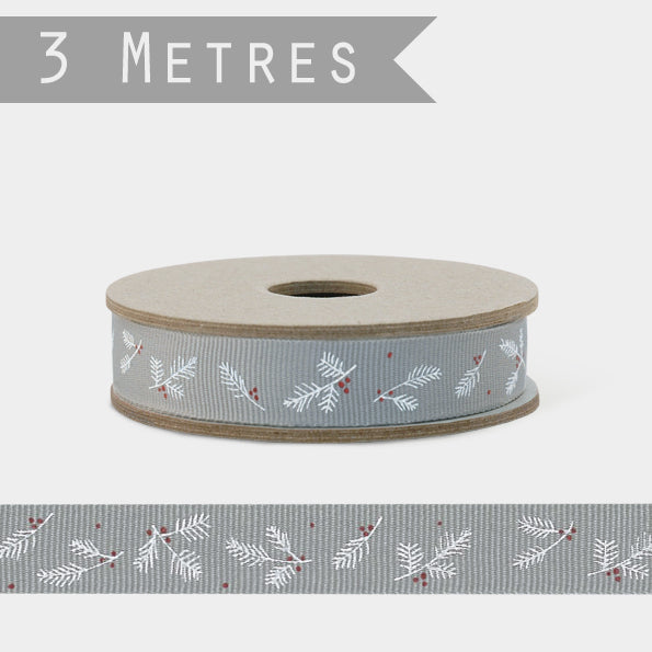 3m Ribbon - Grey Berry Branch