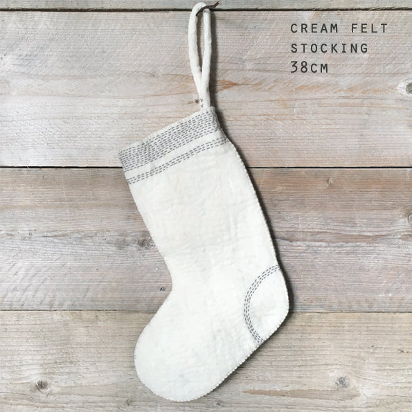 Felt Sashiko Christmas Stocking