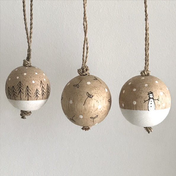Wood Bauble - Winter Trees