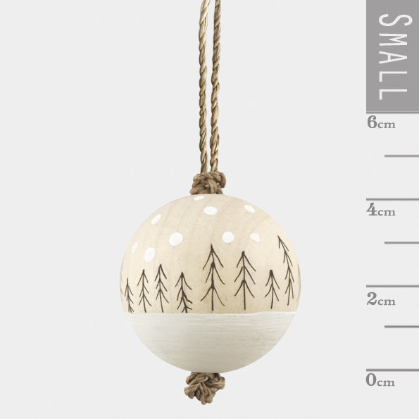 Wood Bauble - Winter Trees