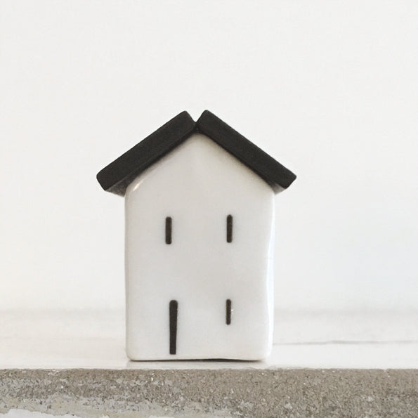 Small Porcelain House with Wooden Roof