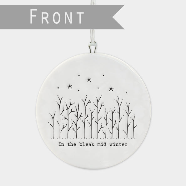 Flat Porcelain Bauble - Bleak Midwinter