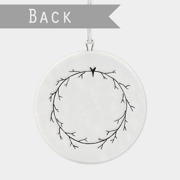 Flat Porcelain Bauble - Bleak Midwinter