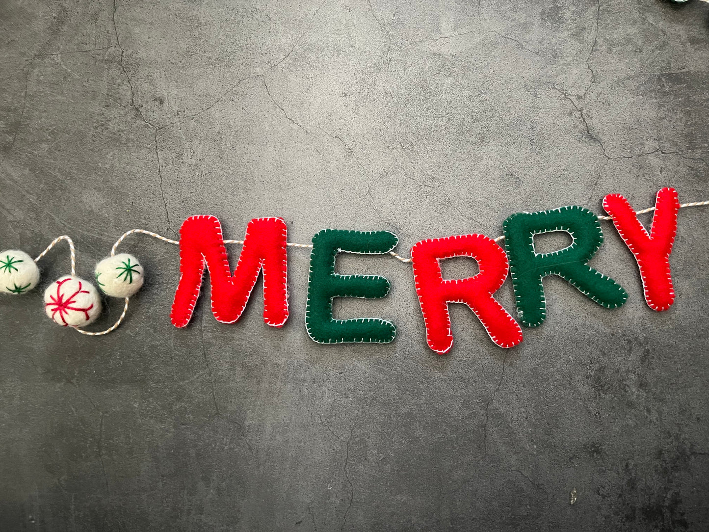 Hand-Made Merry Christmas Garland
