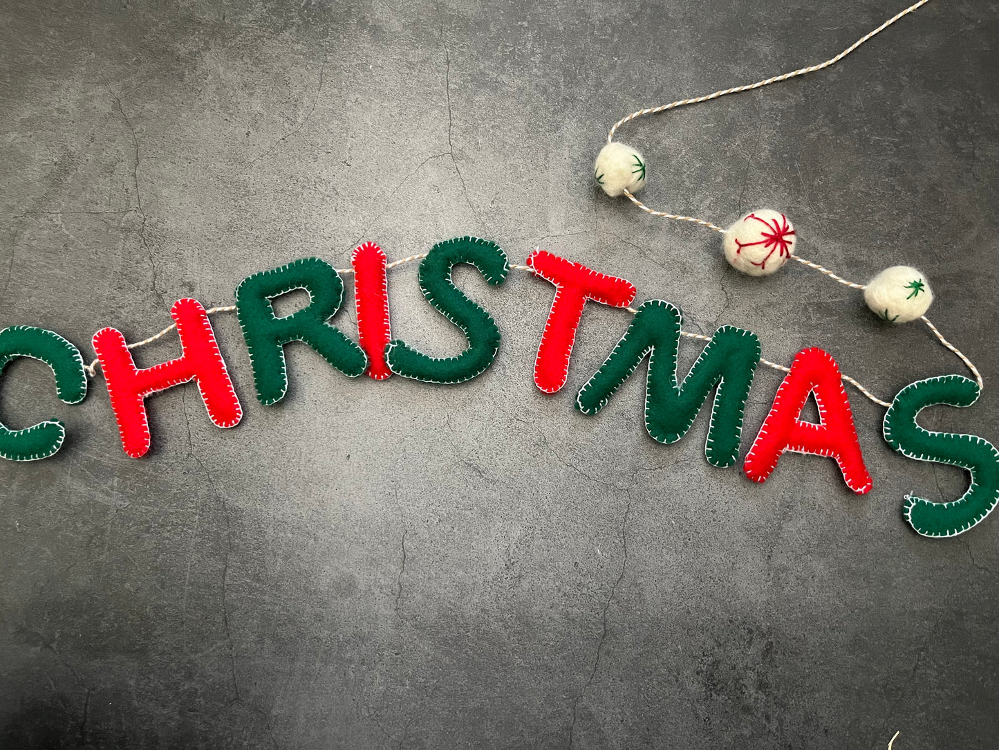 Hand-Made Merry Christmas Garland
