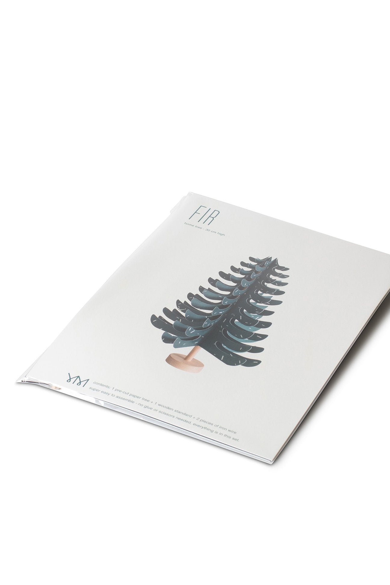 FIR - wood and paper DIY tree decoration in dark green