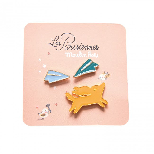 Set of 3 pins - Dog Les Parisiennes
