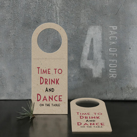 Four Wine Bottle Tags - Time to drink