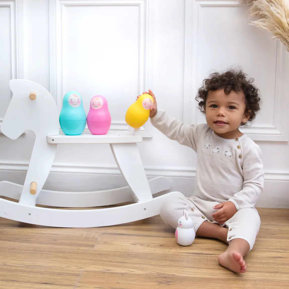 Rainbow Nesting Babies with Chiming Bo Bunny