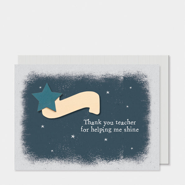 Thanks Teacher Card - Shooting Star