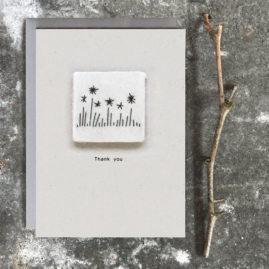 Embroidered Card - Thank You