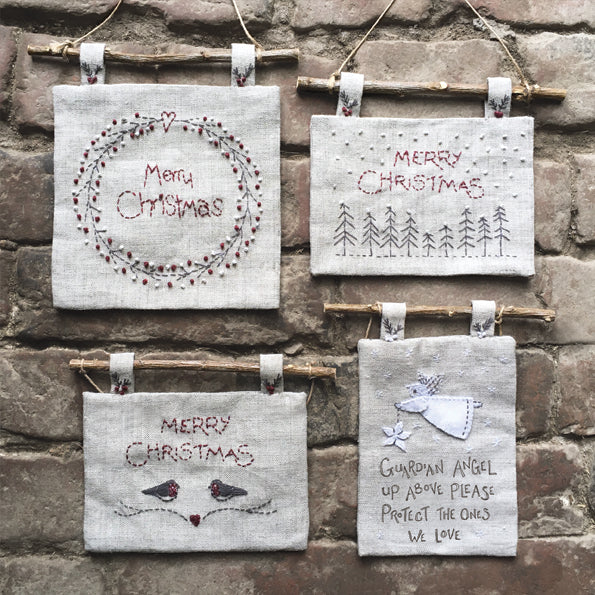 Christmas Robins Embroidered Picture