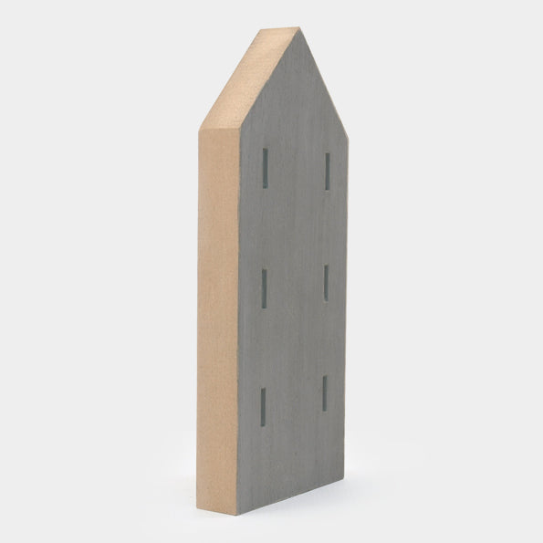Wood Town House - Tall Grey