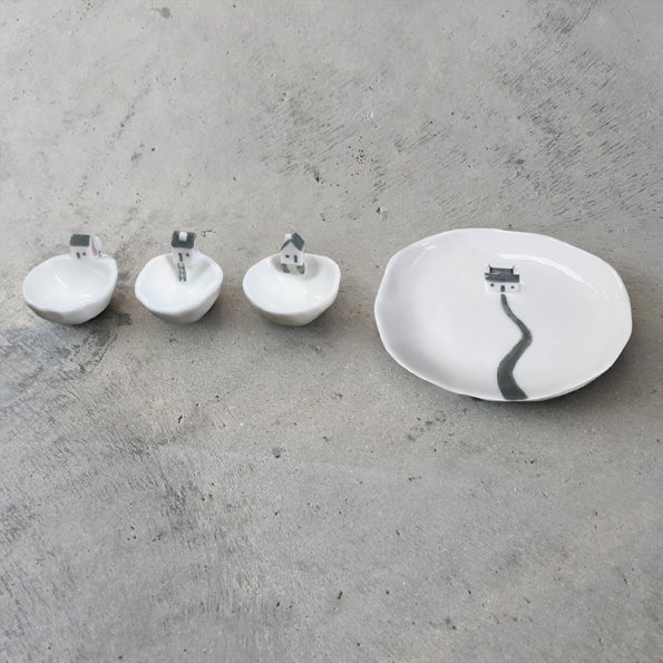 Porcelain Bowl - House and Ladder