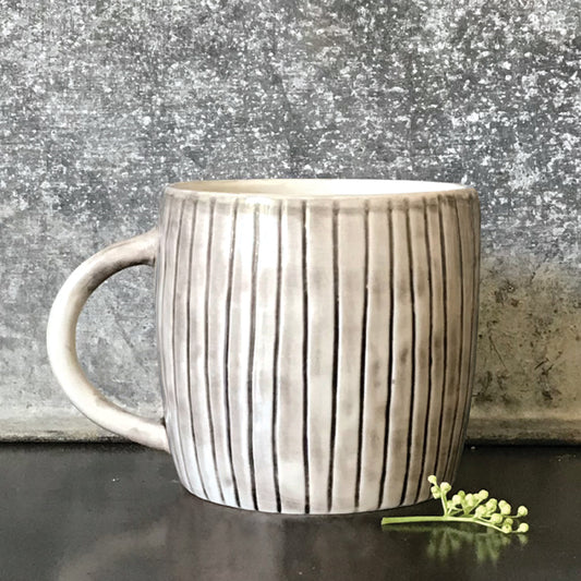 Boxed Rustic Mug - Scratched Lines