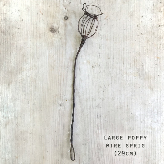 Wire Sprig Large - Poppy Head