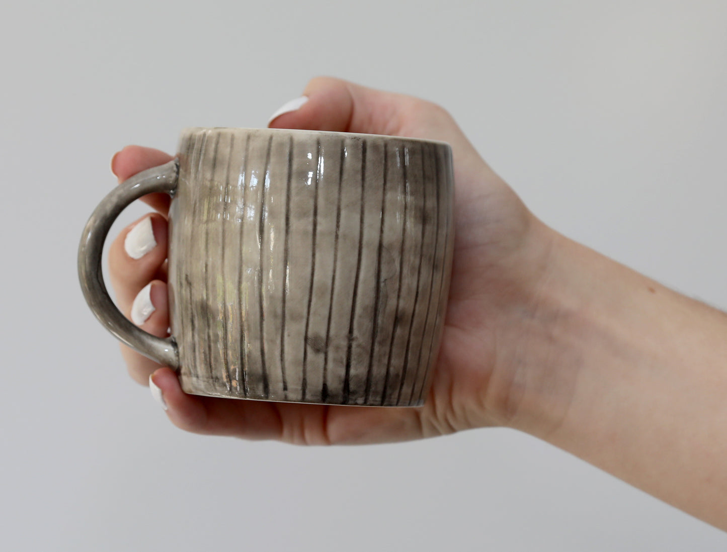 Boxed Rustic Mug - Scratched Lines