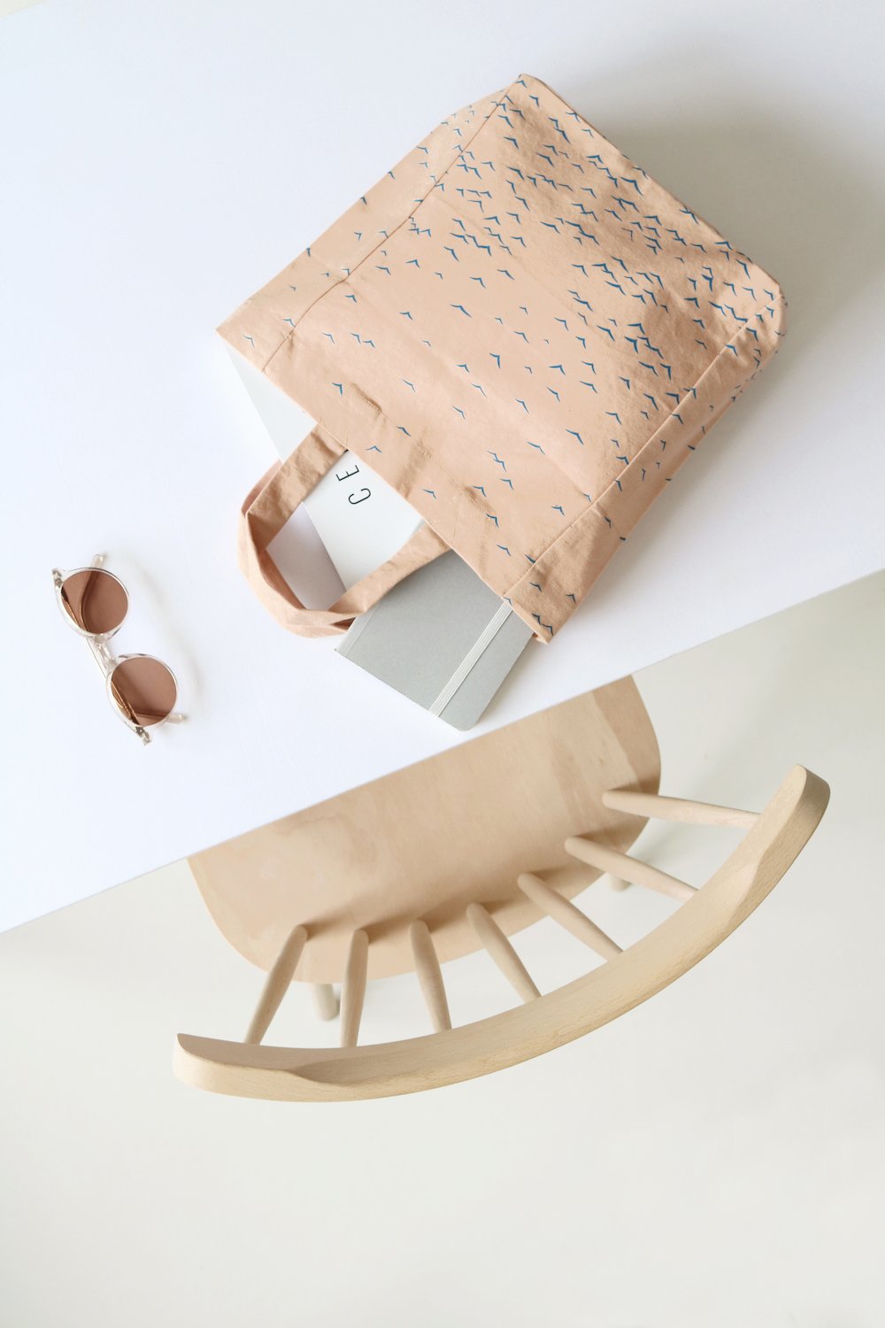SKY - small fairtrade, organic cotton tote bag in apricot