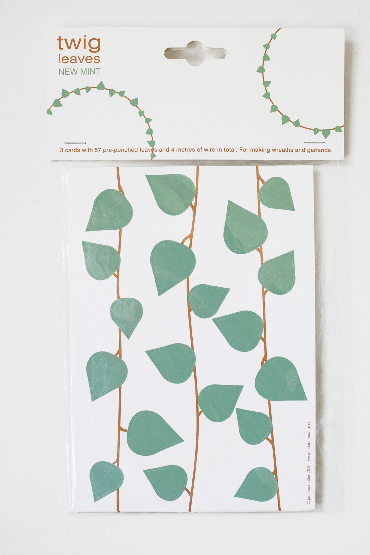 TWIG paper leaves in new mint with wire